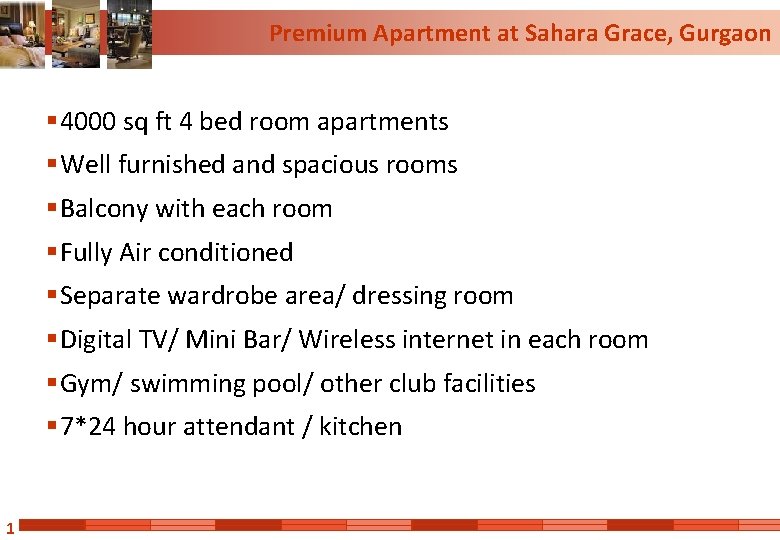 Premium Apartment at Sahara Grace, Gurgaon § 4000 sq ft 4 bed room apartments