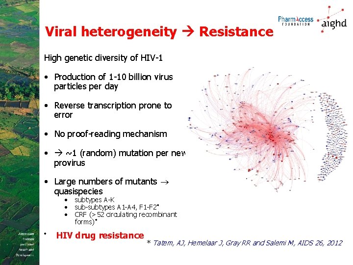 Viral heterogeneity Resistance High genetic diversity of HIV-1 • Production of 1 -10 billion