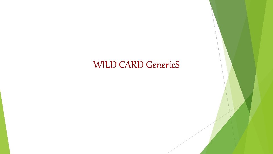 WILD CARD Generic. S 