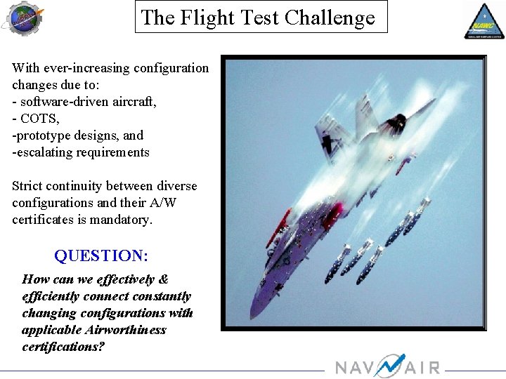 The Flight Test Challenge With ever-increasing configuration changes due to: - software-driven aircraft, -