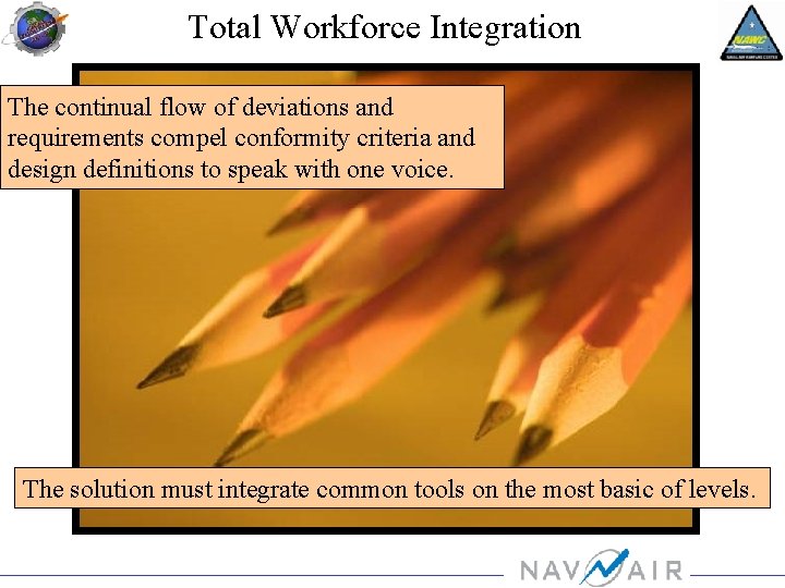 Total Workforce Integration The continual flow of deviations and requirements compel conformity criteria and