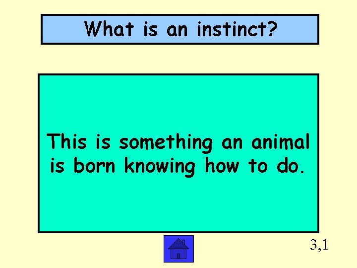 What is an instinct? This is something an animal is born knowing how to