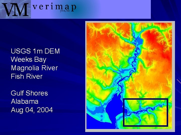 USGS 1 m DEM Weeks Bay Magnolia River Fish River Gulf Shores Alabama Aug