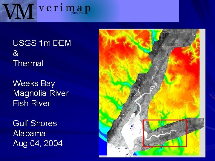 USGS 1 m DEM & Thermal Weeks Bay Magnolia River Fish River Gulf Shores