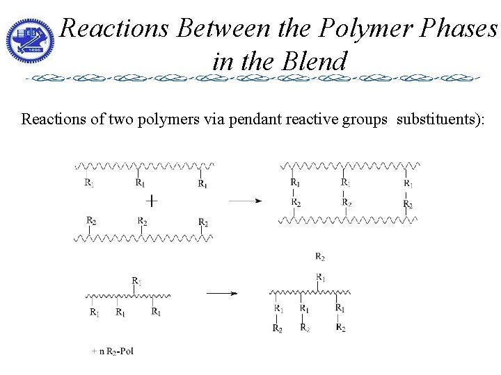 Reactions Between the Polymer Phases in the Blend Reactions of two polymers via pendant