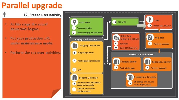 Parallel upgrade 12. Freeze user activity • • • At this stage the actual Parallel upgrade 12. Freeze user activity • • • At this stage the actual