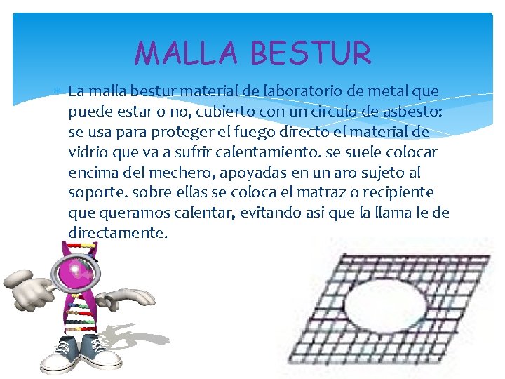 MALLA BESTUR La malla bestur material de laboratorio de metal que puede estar o