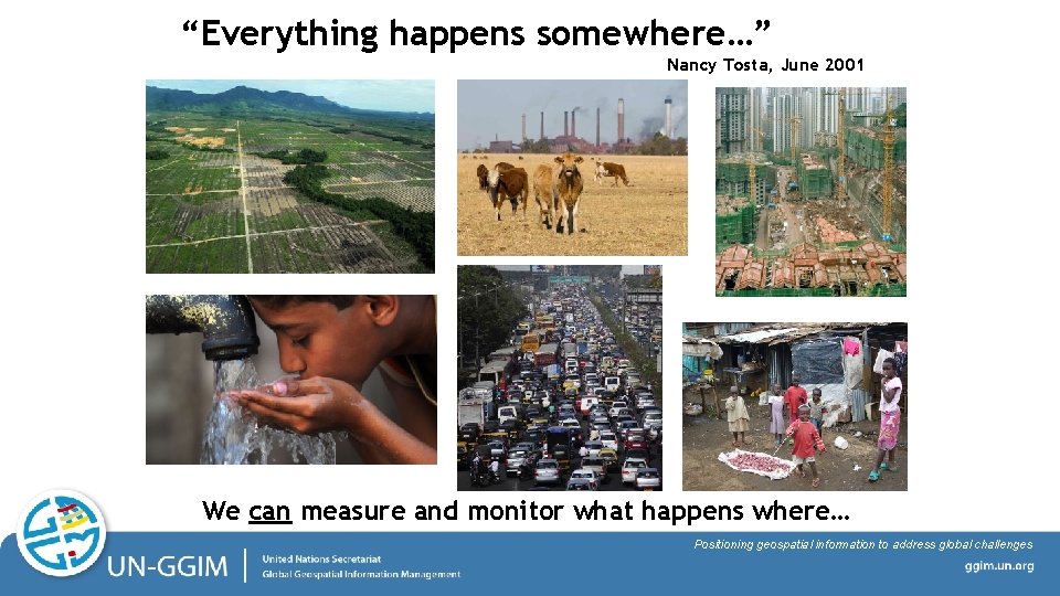 “Everything happens somewhere…” Nancy Tosta, June 2001 We can measure and monitor what happens
