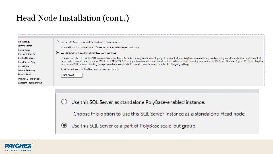 Head Node Installation (cont. . ) 