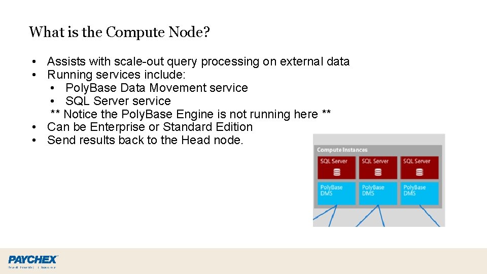 What is the Compute Node? • Assists with scale-out query processing on external data