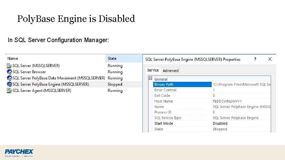 Poly. Base Engine is Disabled In SQL Server Configuration Manager: 