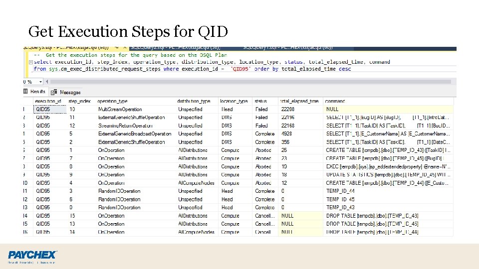 Get Execution Steps for QID 