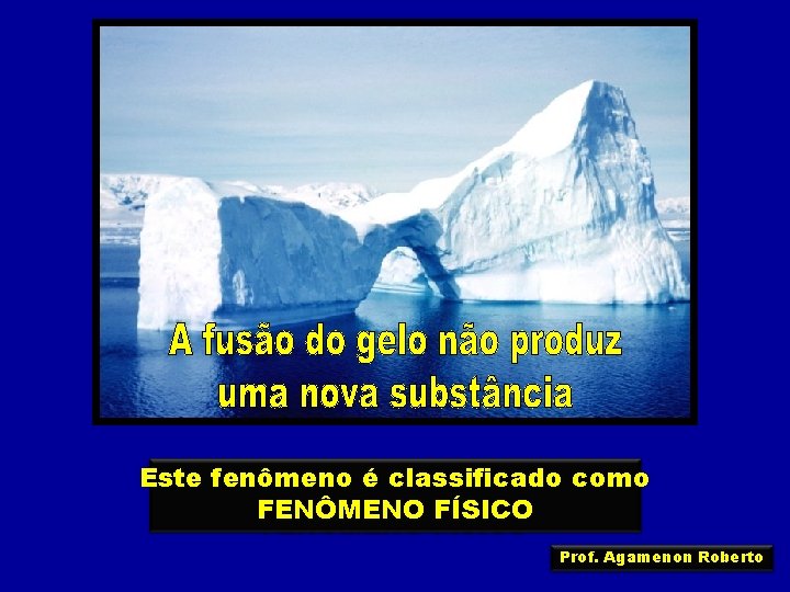 Este fenômeno é classificado como FENÔMENO FÍSICO Prof. Agamenon Roberto 