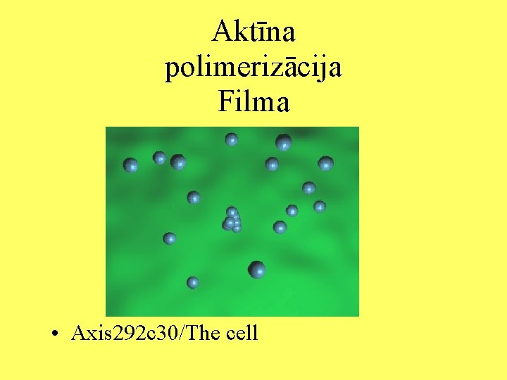 Aktīna polimerizācija Filma • Axis 292 c 30/The cell 