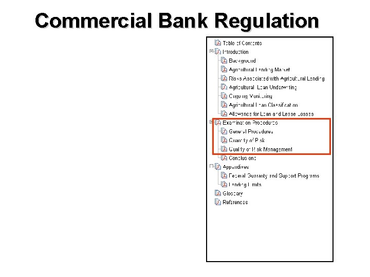 Commercial Bank Regulation 