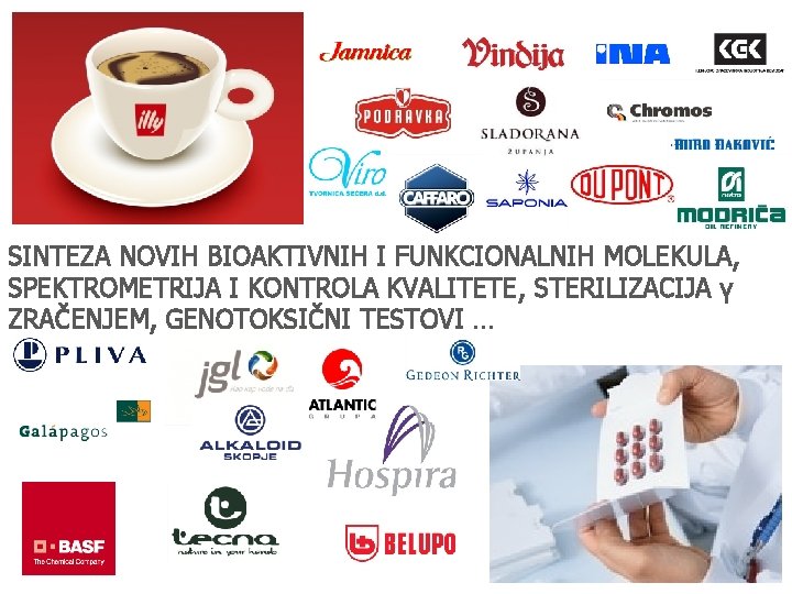 SINTEZA NOVIH BIOAKTIVNIH I FUNKCIONALNIH MOLEKULA, SPEKTROMETRIJA I KONTROLA KVALITETE, STERILIZACIJA γ ZRAČENJEM, GENOTOKSIČNI