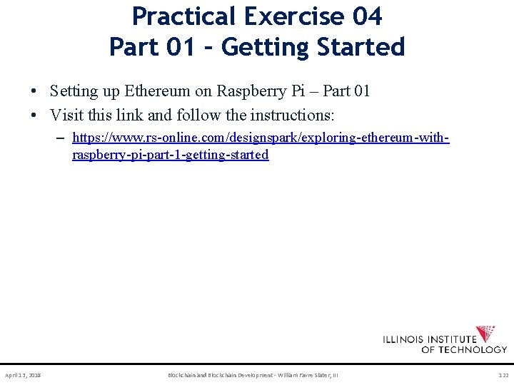 Practical Exercise 04 Part 01 – Getting Started • Setting up Ethereum on Raspberry