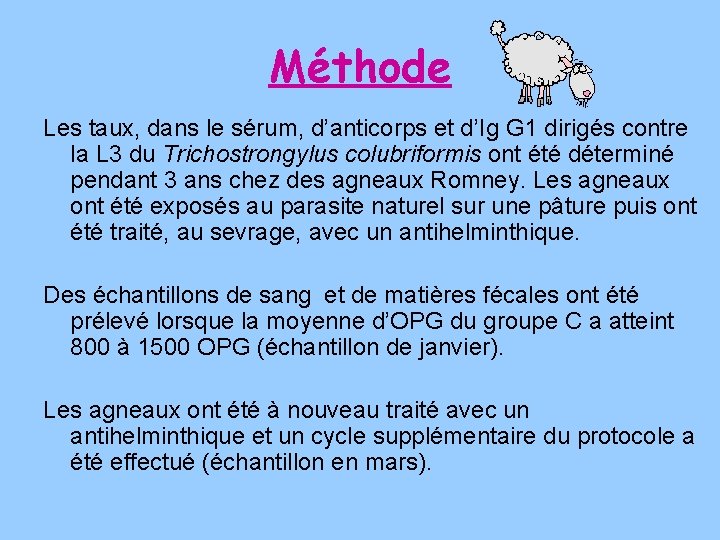 Méthode Les taux, dans le sérum, d’anticorps et d’Ig G 1 dirigés contre la