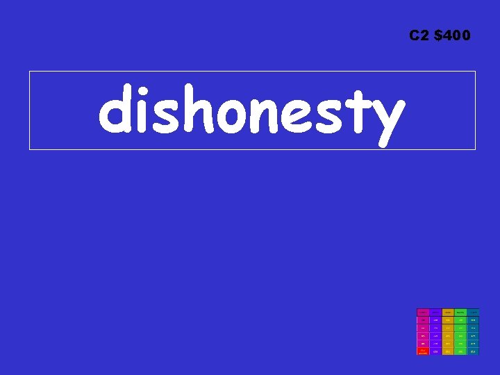 C 2 $400 dishonesty 