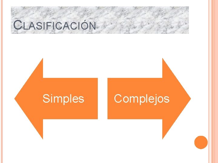 CLASIFICACIÓN Simples Complejos 