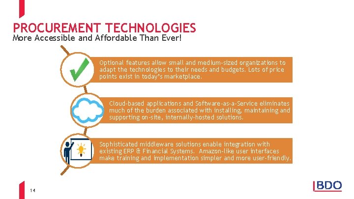 PROCUREMENT TECHNOLOGIES More Accessible and Affordable Than Ever! Optional features allow small and medium-sized