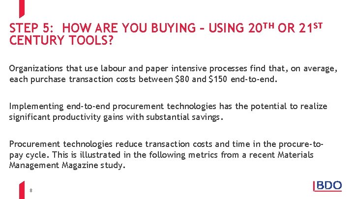 STEP 5: HOW ARE YOU BUYING – USING 20 TH OR 21 ST CENTURY