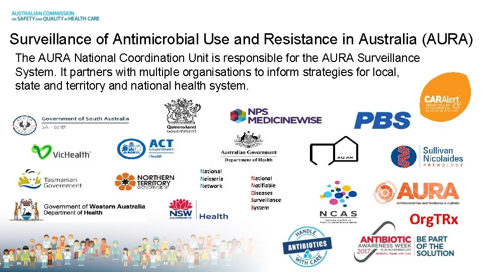 Surveillance of Antimicrobial Use and Resistance in Australia (AURA) The AURA National Coordination Unit