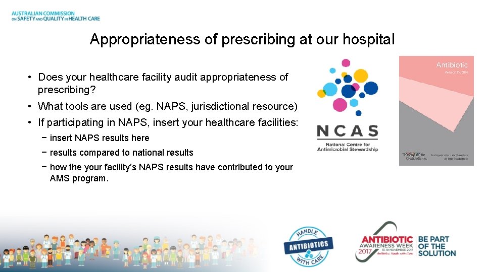 Appropriateness of prescribing at our hospital • Does your healthcare facility audit appropriateness of