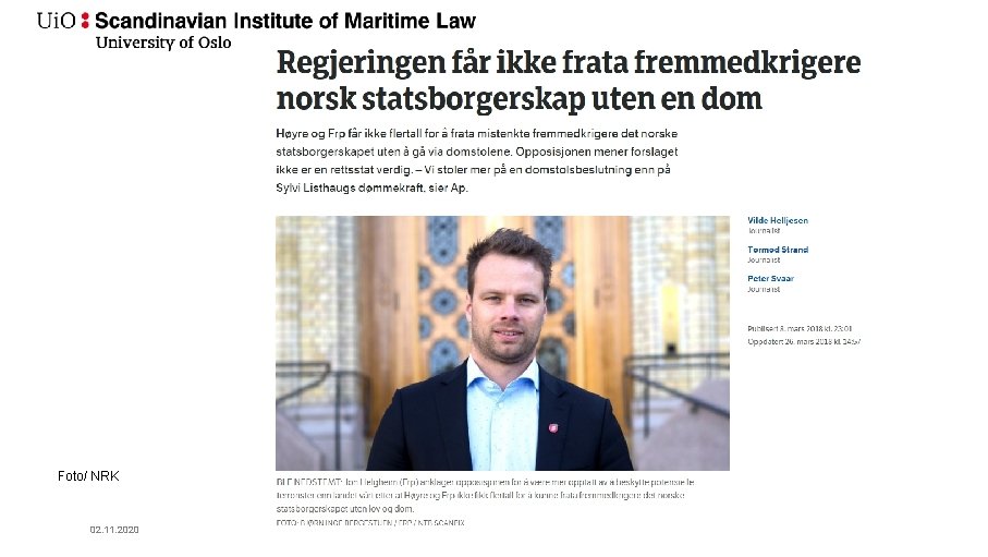 Foto/ NRK 02. 11. 2020 9 