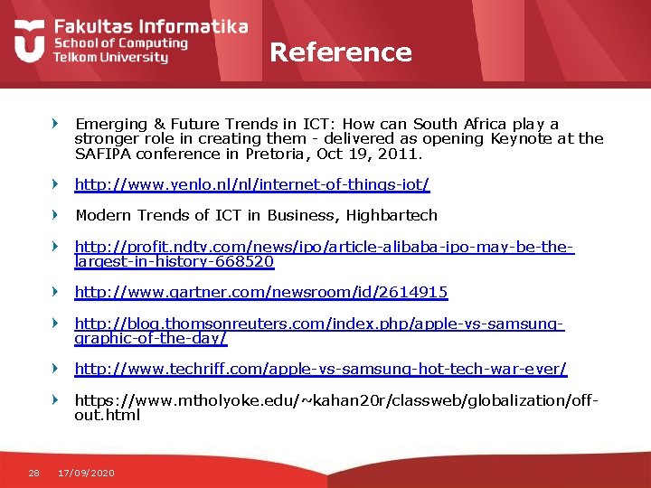 Reference Emerging & Future Trends in ICT: How can South Africa play a stronger