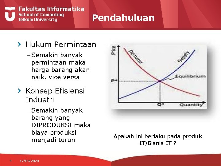 Pendahuluan Hukum Permintaan – Semakin banyak permintaan maka harga barang akan naik, vice versa