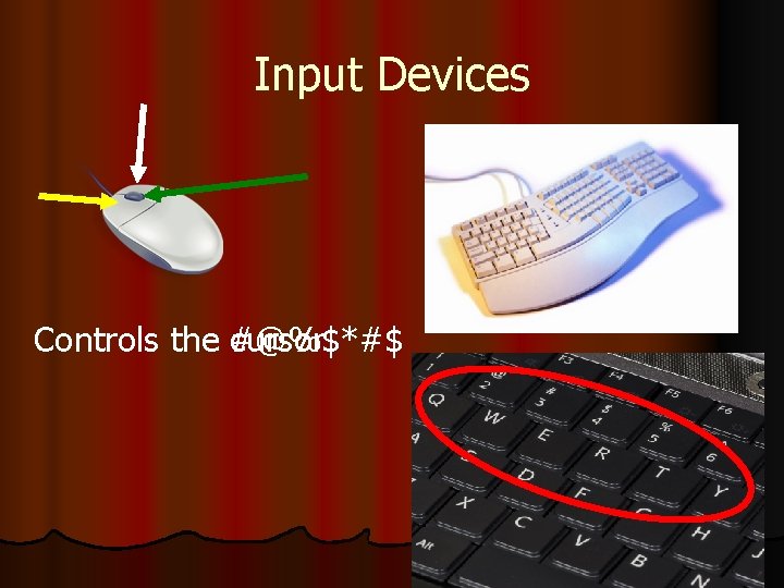 Input Devices Controls the #@%$*#$ cursor 