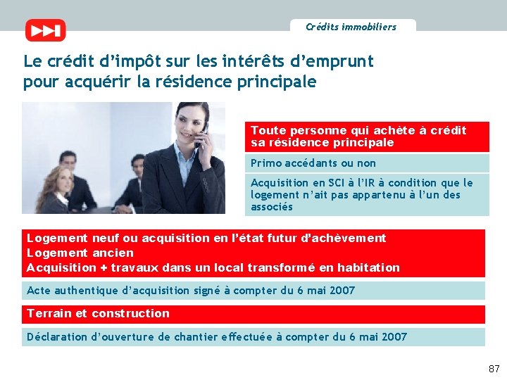 Crédits immobiliers Le crédit d’impôt sur les intérêts d’emprunt pour acquérir la résidence principale