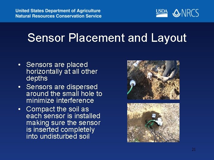 Sensor Placement and Layout • Sensors are placed horizontally at all other depths •