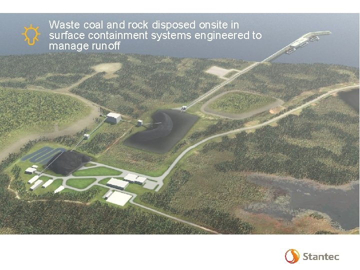 Waste coal and rock disposed onsite in surface containment systems engineered to manage runoff