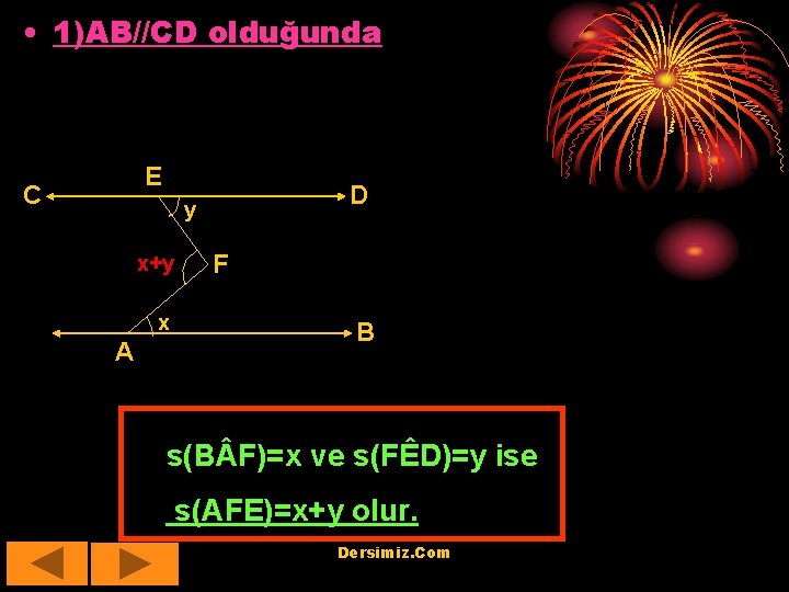  • 1)AB//CD olduğunda E C D y x+y x A F B s(B