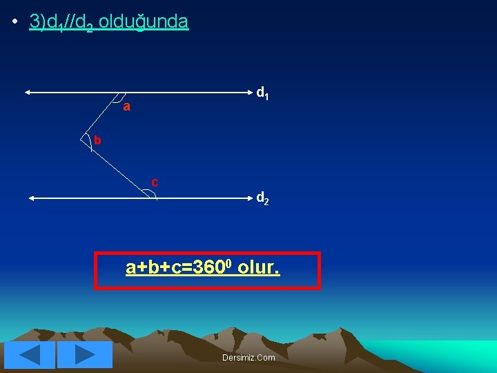  • 3)d 1//d 2 olduğunda d 1 a b c d 2 a+b+c=3600