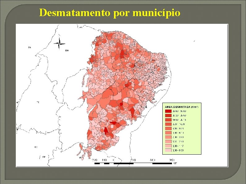 Desmatamento por município 