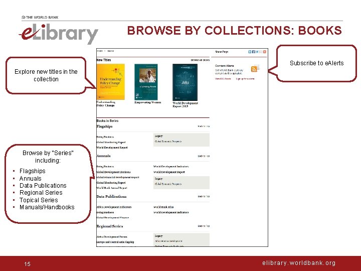 BROWSE BY COLLECTIONS: BOOKS Subscribe to e. Alerts Explore new titles in the collection
