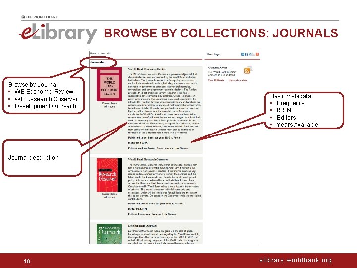 BROWSE BY COLLECTIONS: JOURNALS Browse by Journal: • WB Economic Review • WB Research