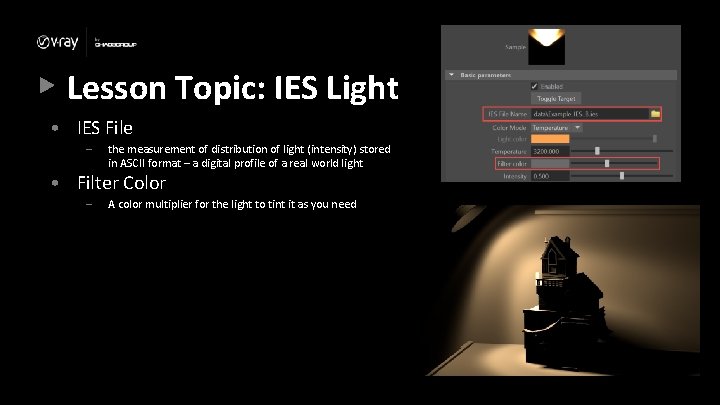 Lesson Topic: IES Light • IES File – the measurement of distribution of light