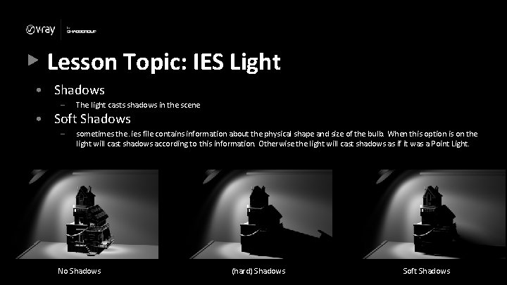 Lesson Topic: IES Light • Shadows – The light casts shadows in the scene