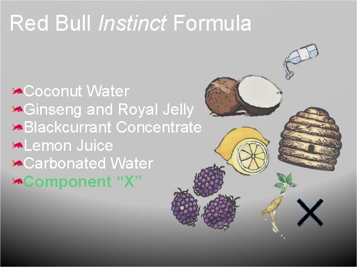 Red Bull Instinct Formula Coconut Water Ginseng and Royal Jelly Blackcurrant Concentrate Lemon Juice