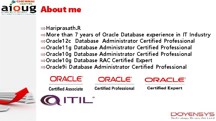 About me Hariprasath. R More than 7 years of Oracle Database experience in IT