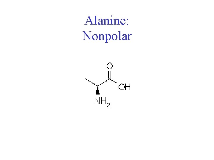 Alanine: Nonpolar 