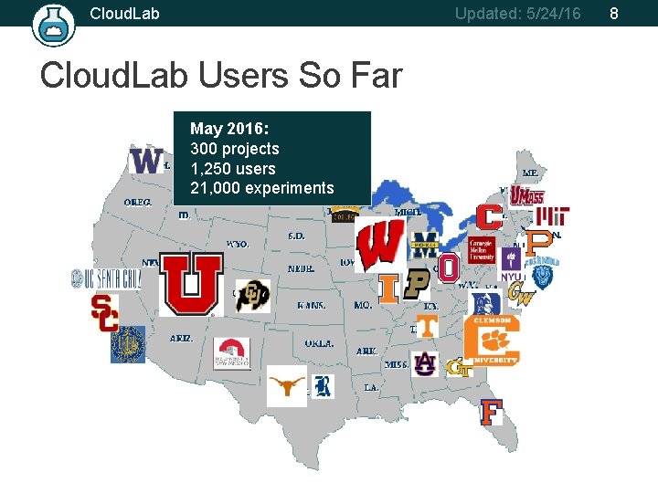 Cloud. Lab Updated: 5/24/16 Cloud. Lab Users So Far May 2016: 300 projects 1,