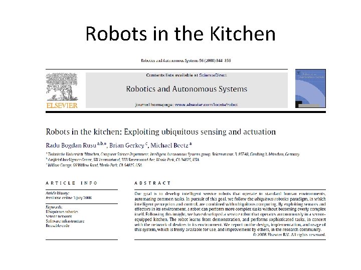 Robots in the Kitchen 
