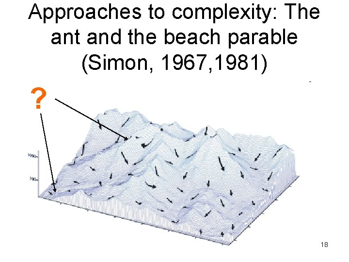 Approaches to complexity: The ant and the beach parable (Simon, 1967, 1981) ? 18