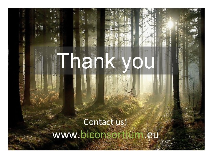 Thank you Contact us! www. biconsortium. eu 