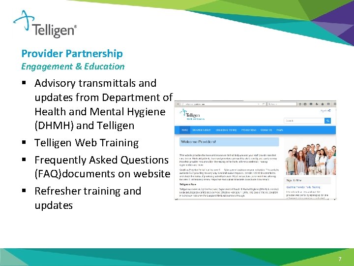 Provider Partnership Engagement & Education § Advisory transmittals and updates from Department of Health